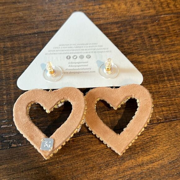 Deepa Gurnani Carolina Mixed Crystal Heart Earrings- Pastel Multi - Picture 5 of 5